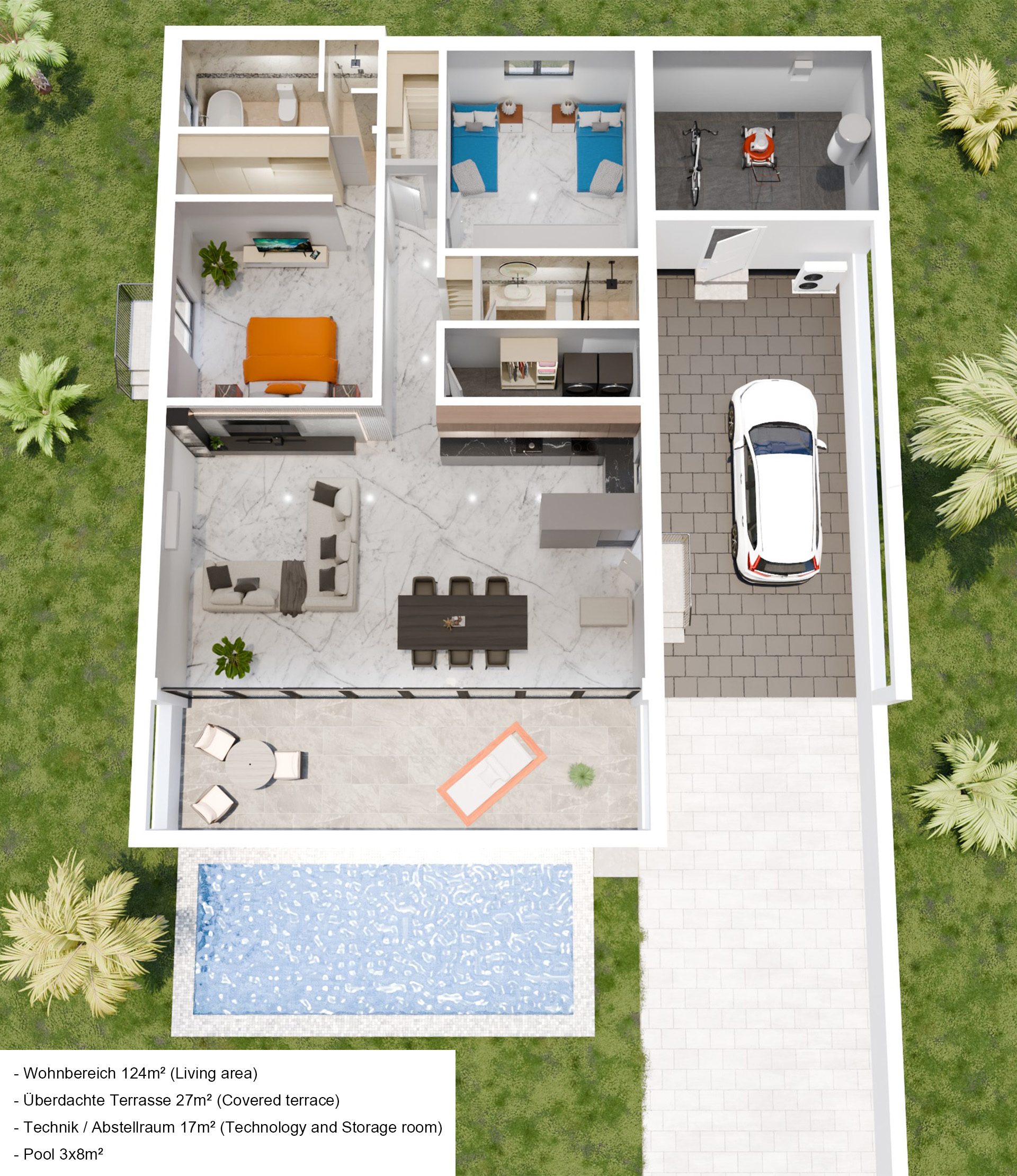 Floor plan 3D render